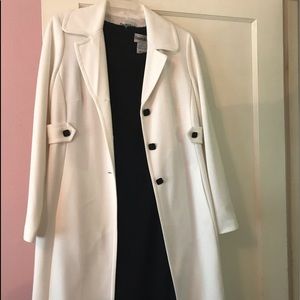 Dress coat with a black short dress